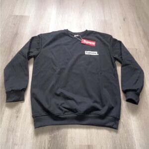 Supreme Black Crewneck Sweater for Men
